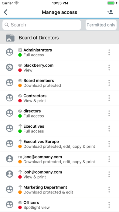 Ảnh chụp màn hình của BlackBerry Workspaces