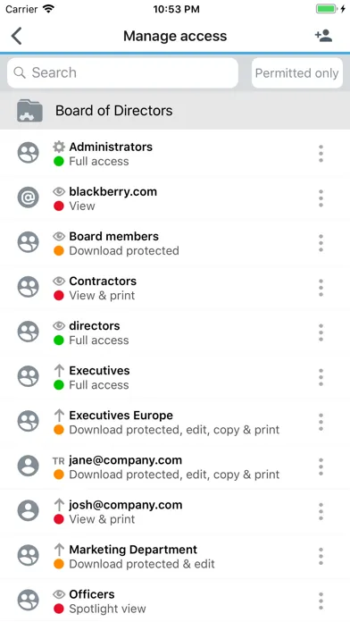 BlackBerry Workspaces स्क्रीनशॉट