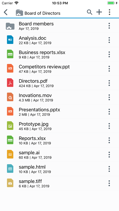 Ảnh chụp màn hình của BlackBerry Workspaces
