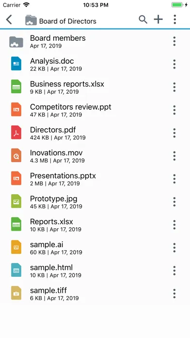 BlackBerry Workspaces स्क्रीनशॉट