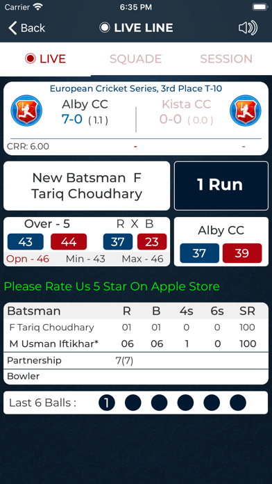 Tangkapan layar Cricket Hisab-Kitab & LiveLine