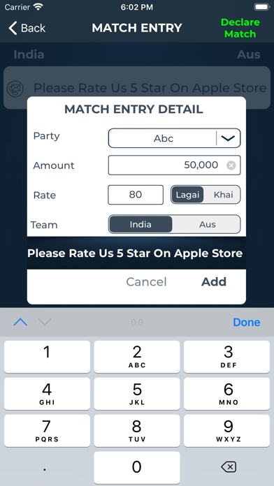 Tangkapan layar Cricket Hisab-Kitab & LiveLine