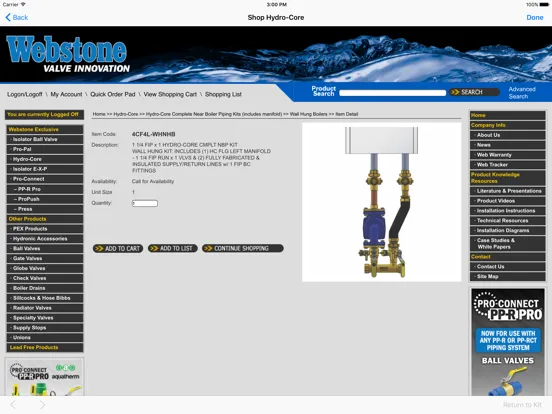 Hydro-Core Boiler Compatibility iPad Ekran Görüntüleri