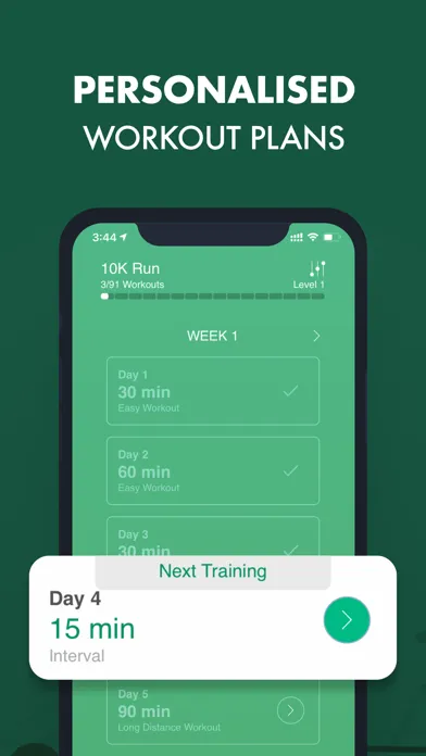Zrzuty ekranu 10K Run Coach & Tracking App