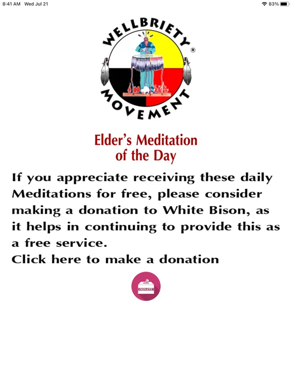 Wellbriety Elders Meditation iPad 應用截圖
