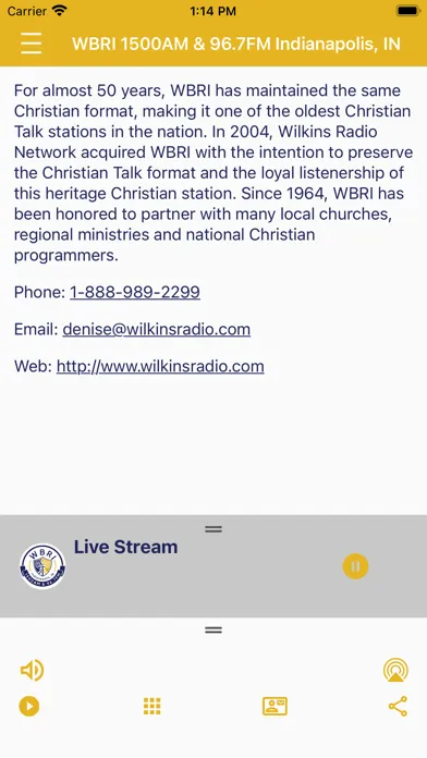 WBRI 1500AM & 96.7FM Radio Screenshots