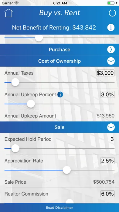 Скриншоты Buy vs. Rent Calculator