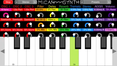 ภาพหน้าจอของ Micah Synth
