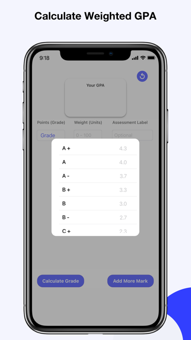 Weighted GPA Calculator Screenshots