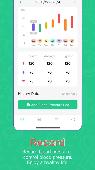 Capturas de tela do Tiny BP - Blood Pressure App