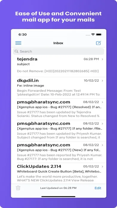 Tangkapan skrin Xgen Email