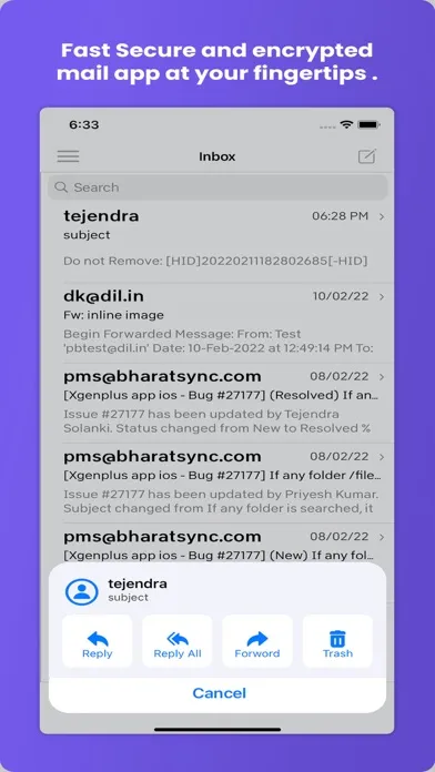 Tangkapan skrin Xgen Email