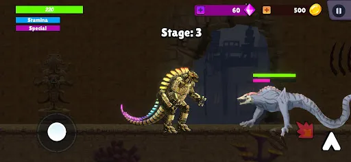 Capturas de tela do Kaiju Brawl