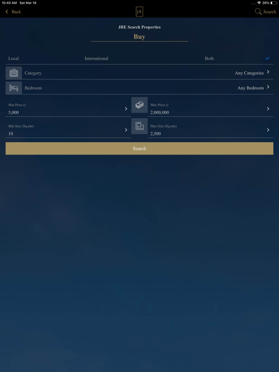 Tangkapan layar JRE - Just Real Estate iPad 