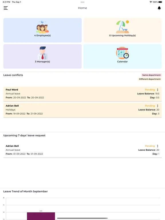 ภาพหน้าจอของ Xpert Leave iPad 