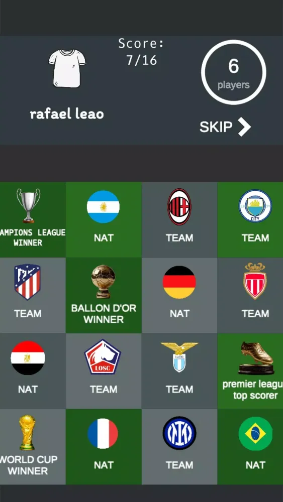 ภาพหน้าจอของ Football bingo quiz