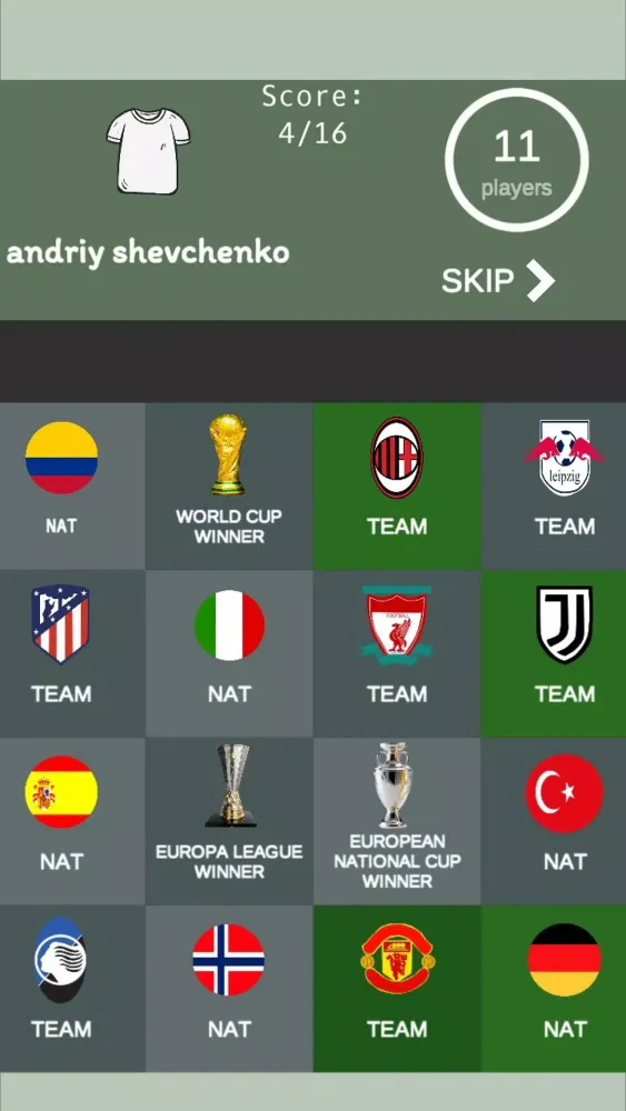 ภาพหน้าจอของ Football bingo quiz