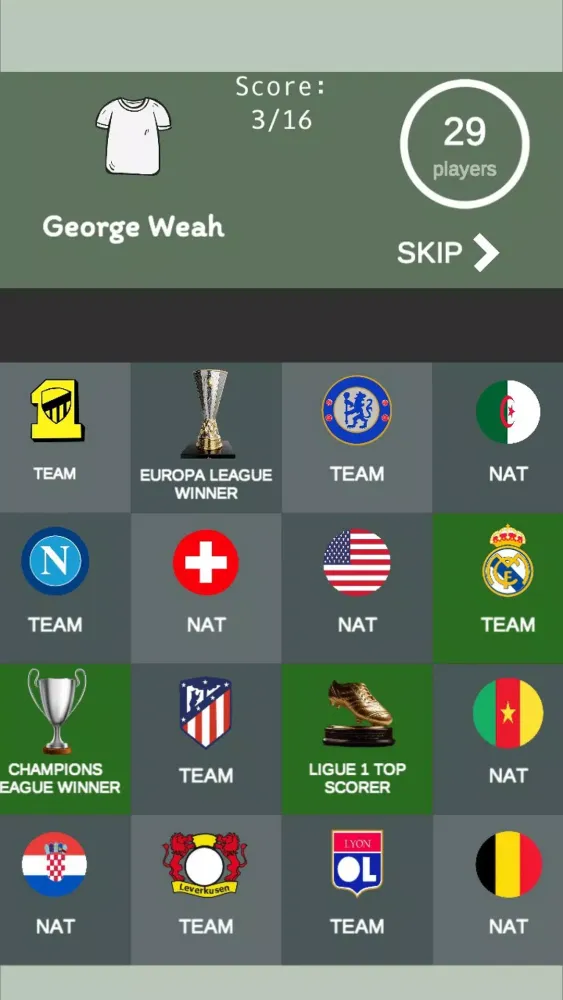 ภาพหน้าจอของ Football bingo quiz