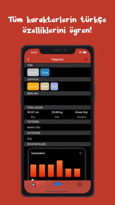 Tangkapan layar Türkçe Pokedex