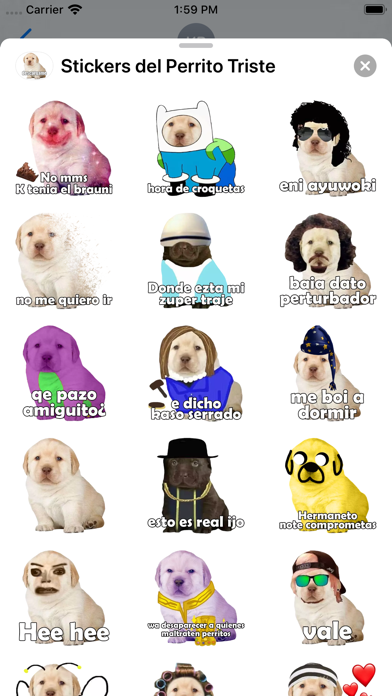Stickers del Perrito Triste スクリーンショット