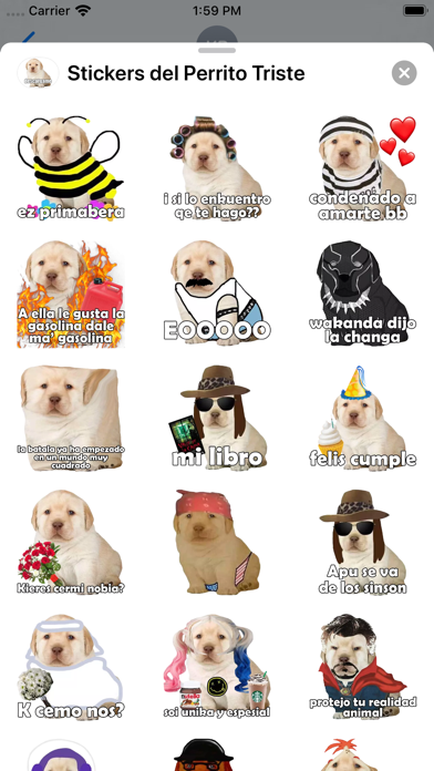 Stickers del Perrito Triste スクリーンショット
