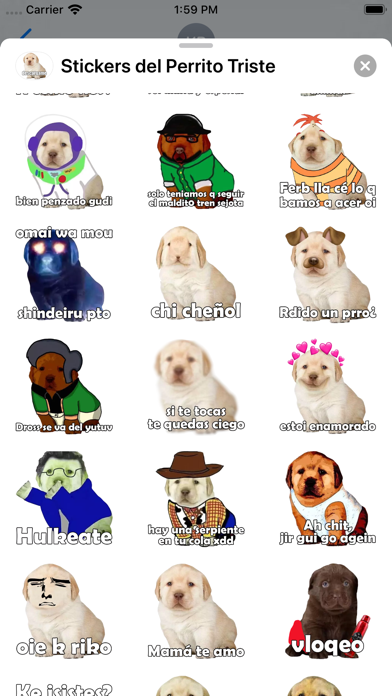 Stickers del Perrito Triste スクリーンショット