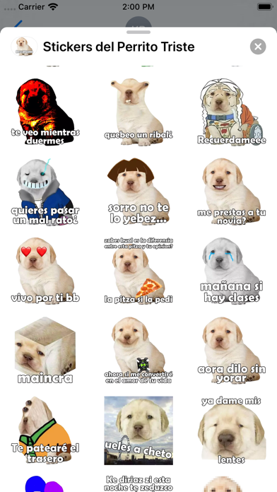 Stickers del Perrito Triste スクリーンショット