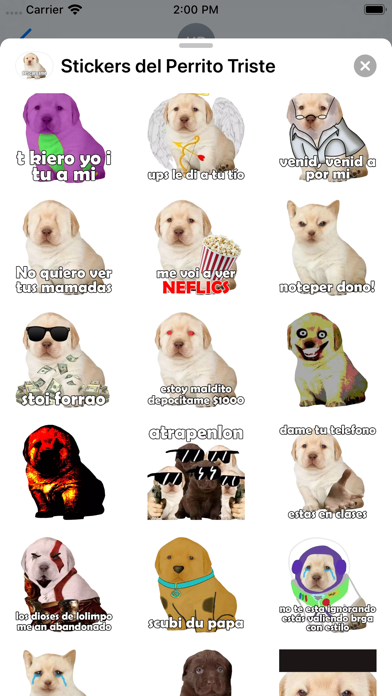 Stickers del Perrito Triste スクリーンショット