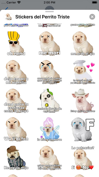 Stickers del Perrito Triste スクリーンショット