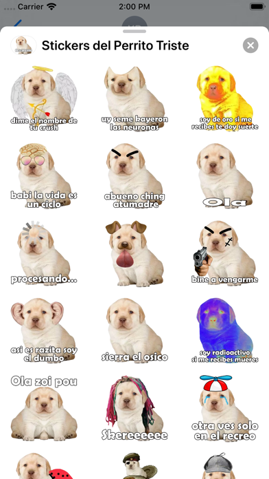 Stickers del Perrito Triste スクリーンショット