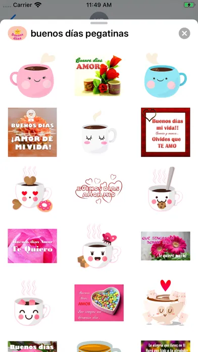 Capturas de pantalla de buenos días pegatinas