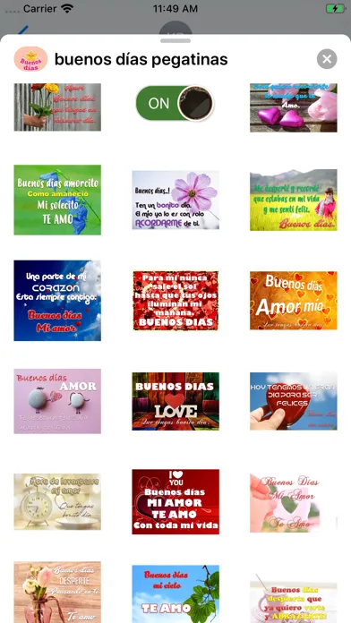 Capturas de pantalla de buenos días pegatinas