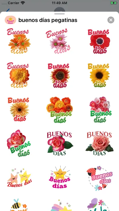 Capturas de pantalla de buenos días pegatinas