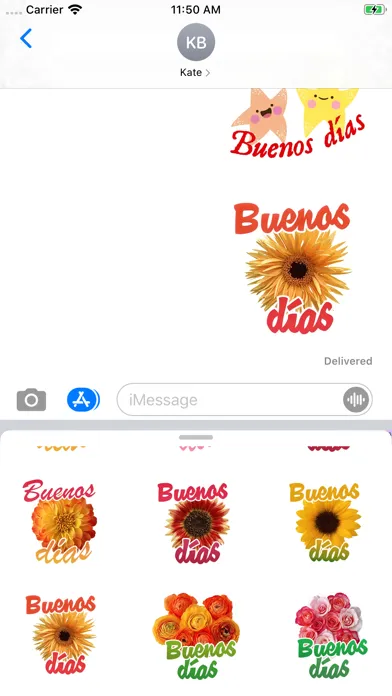 Capturas de pantalla de buenos días pegatinas