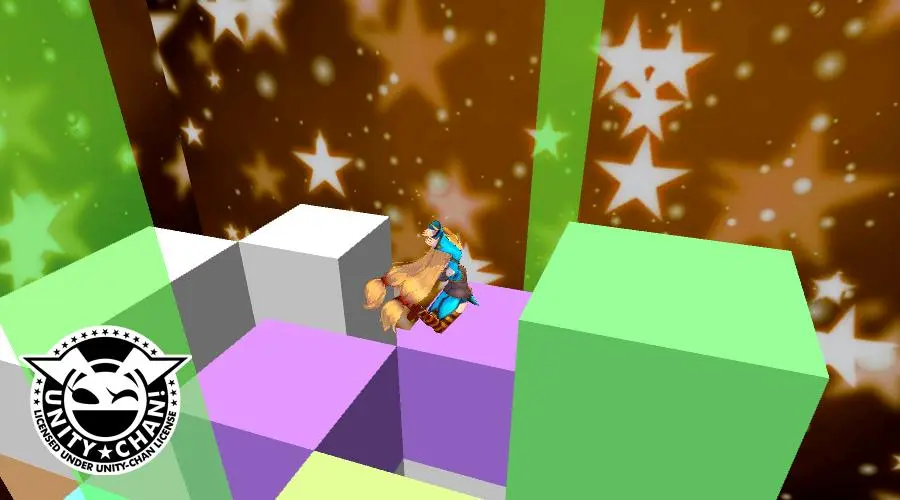 Tangkapan layar UnityChan JumpGame