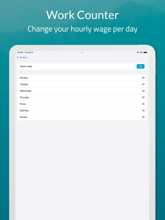 Work Counter: Hours Tracker iPad 應用截圖