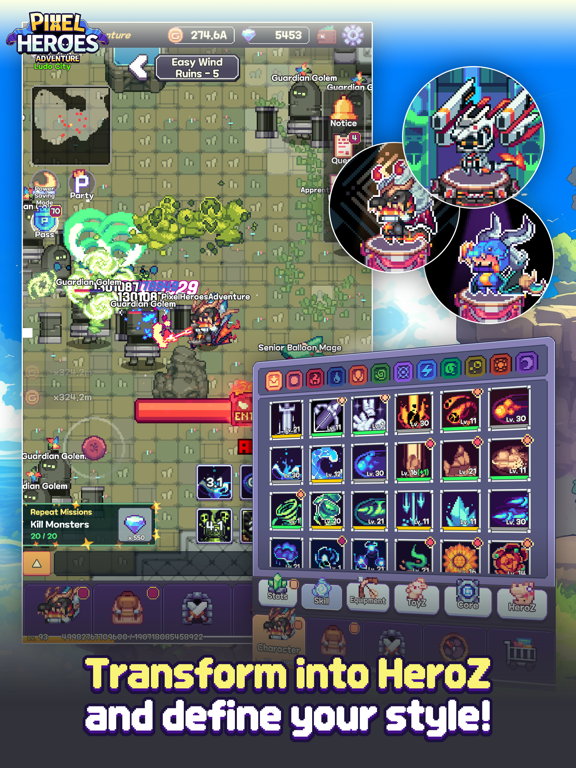 Capturas de tela do Pixel Heroes Adventure : MMO iPad 