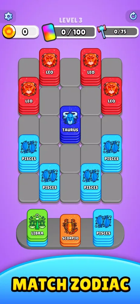 Ảnh chụp màn hình của Zodiac Sort