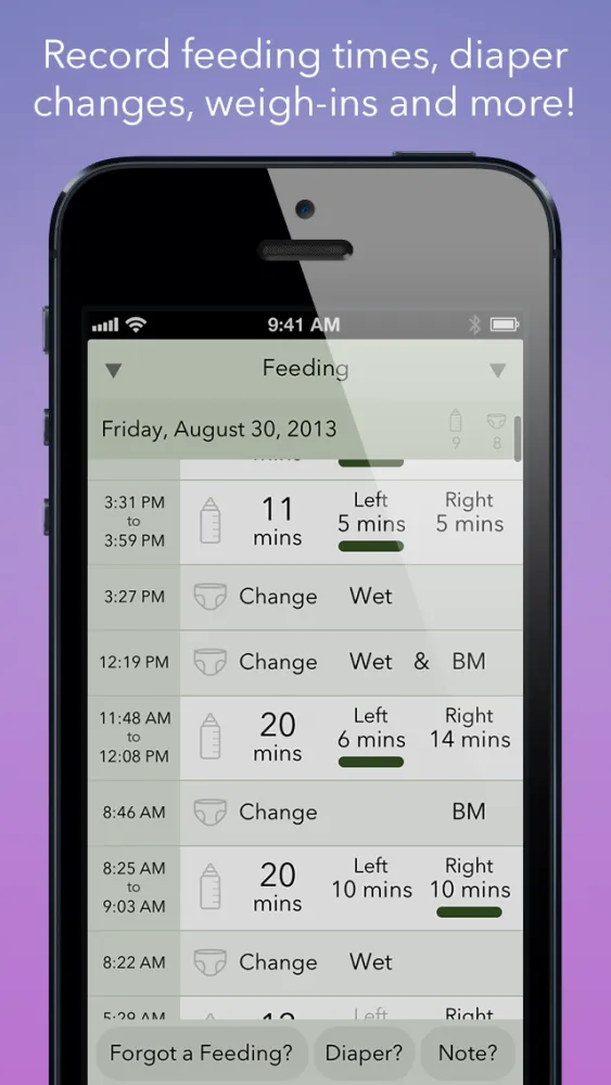 Nursing Notebook - Breastfeeding Timer سکرین شاٹس