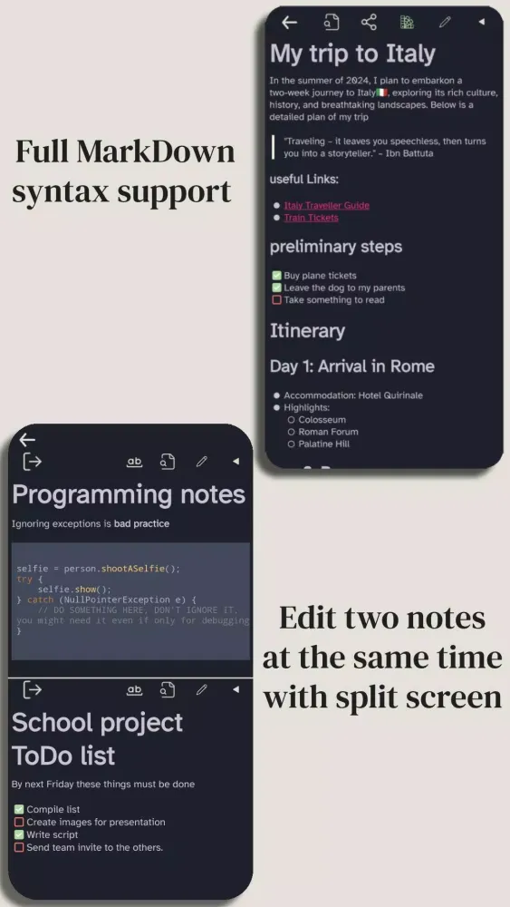 Capturas de pantalla de Markdown editor - PocketMark