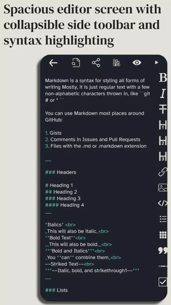 Capturas de pantalla de Markdown editor - PocketMark