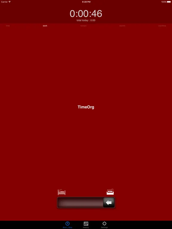 Capturas de tela do TimeOrg iPad 