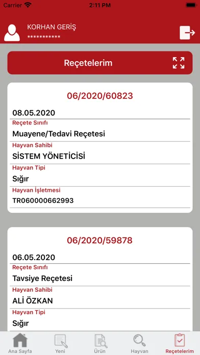 E-Reçete Ekran Görüntüleri