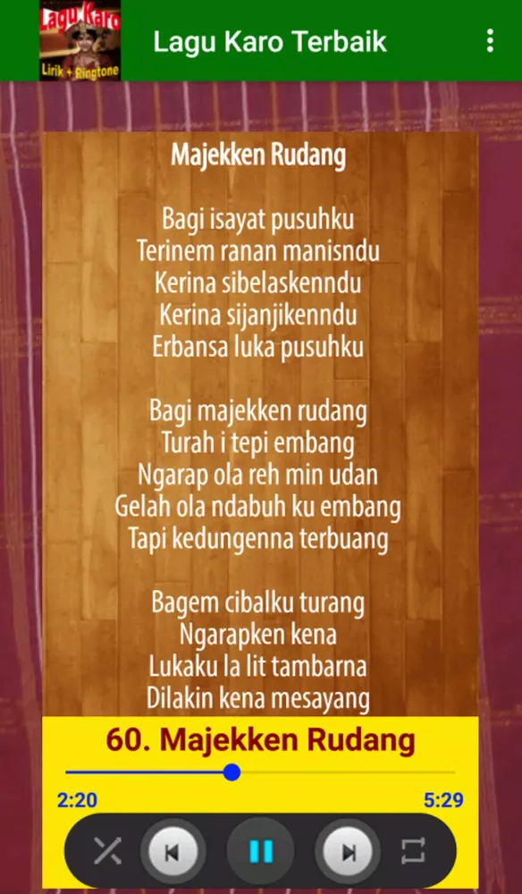 Lagu Karo Offline + Ringtone Screenshots