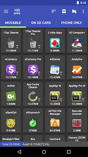 Capturas de tela do AppMgr Pro III (App 2 SD)