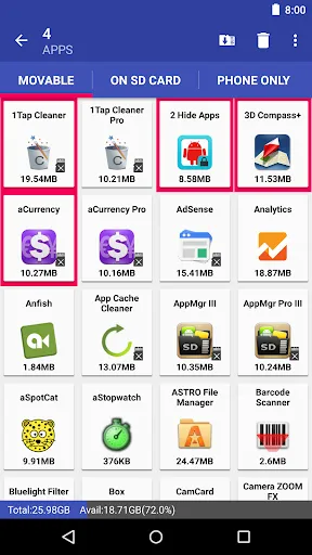 Capturas de tela do AppMgr Pro III (App 2 SD)