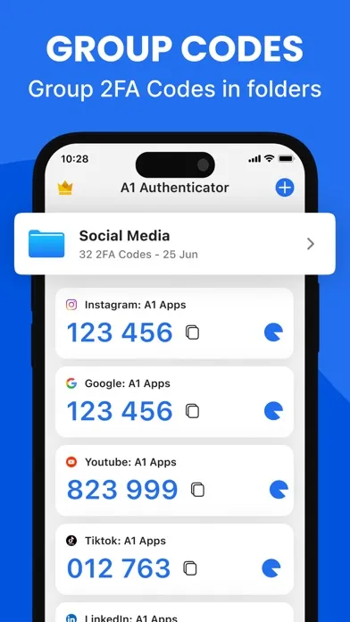 A1 Authenticator App: 2FA, MFA Screenshots