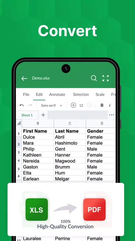 Ảnh chụp màn hình của XLSX Reader: XLS Viewer Editor