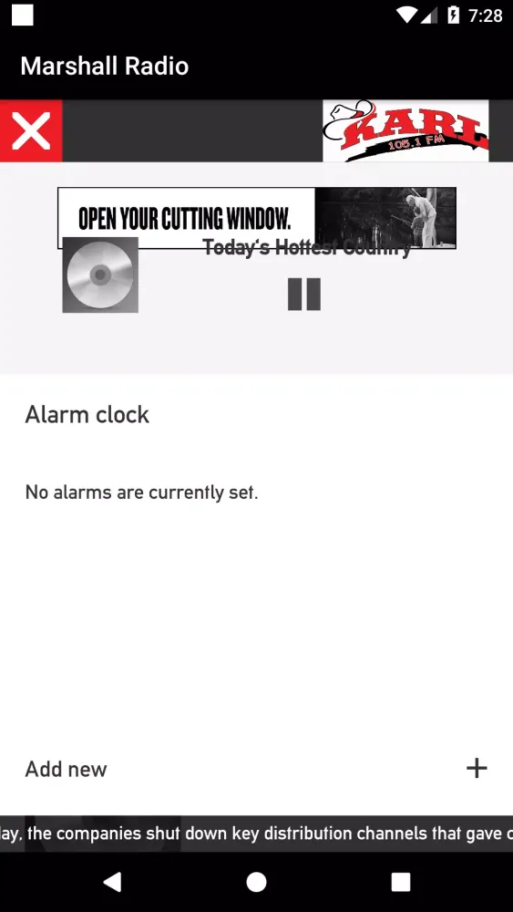 Screenshot di Marshall Radio App