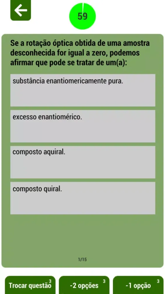 Tangkapan skrin Estereoquímica The Game